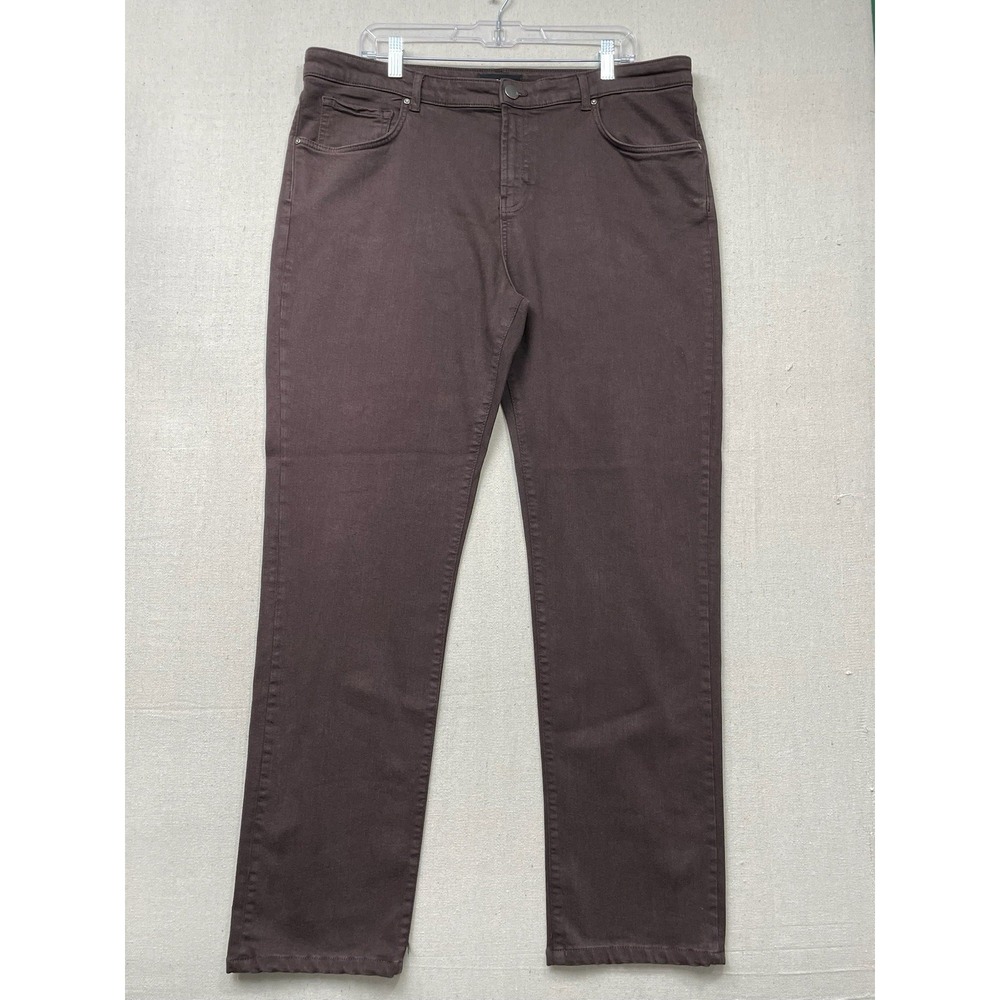 Rye 51 Men's Brown‎ Teak Stretch 5-Pocket Pants 38W x 30.5L Straight Fit
